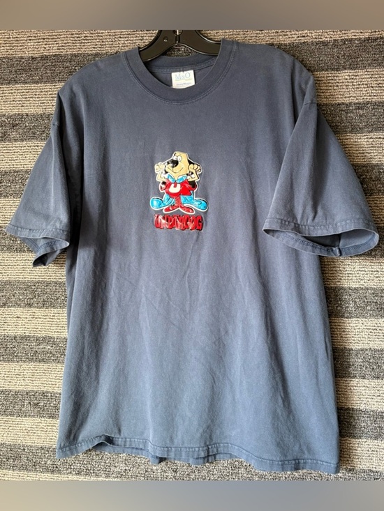 M&O Other - Vintage 90’s Vinyl Embossed Puff Print Underdog Slate Blue T-Shirt Men’s XL